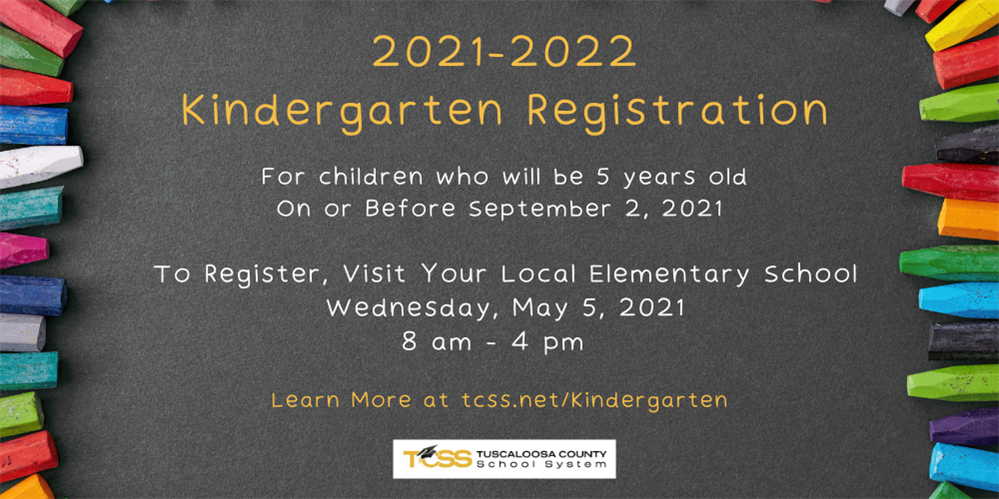Chalk board with apple, bus, pencils. Text: Kindergarten Registration Chalk board with apple, bus, pencils. Text: Kindergarten Registration